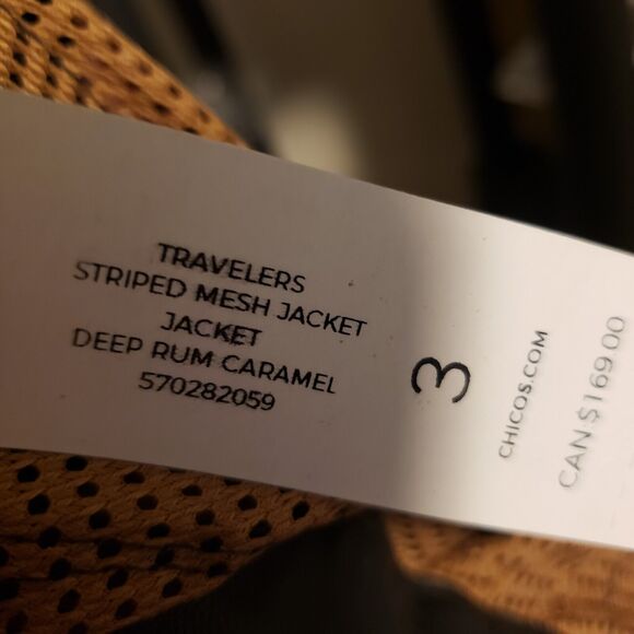 CHICOS Travelers Mesh Jacket Women's XL  Faux Leather Animal Print $149.99 NWT - Picture 13 of 14